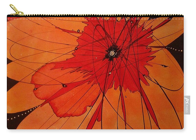 Poppy Zip Pouch featuring the painting Wham   Sold by Pat Purdy