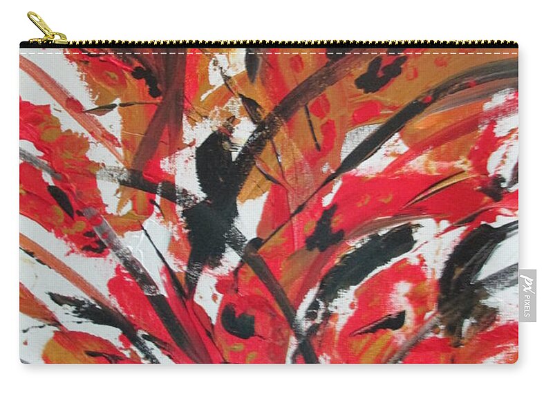 Abstract Zip Pouch featuring the painting Poppy Storm by Sharyn Winters