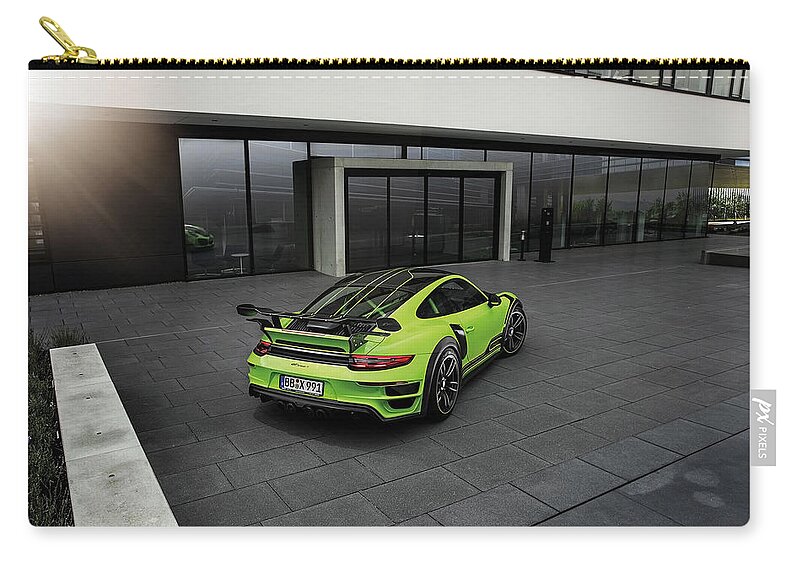 Porsche 911 Turbo Zip Pouch featuring the digital art Porsche 911 Turbo by Maye Loeser