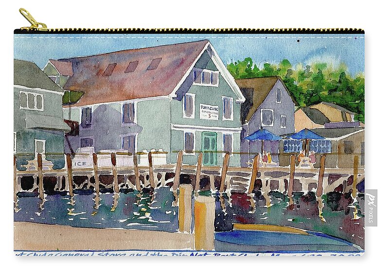Port Clyde General Store Maine Zip Pouch featuring the painting Port Clyde General Store Maine by Catinka Knoth