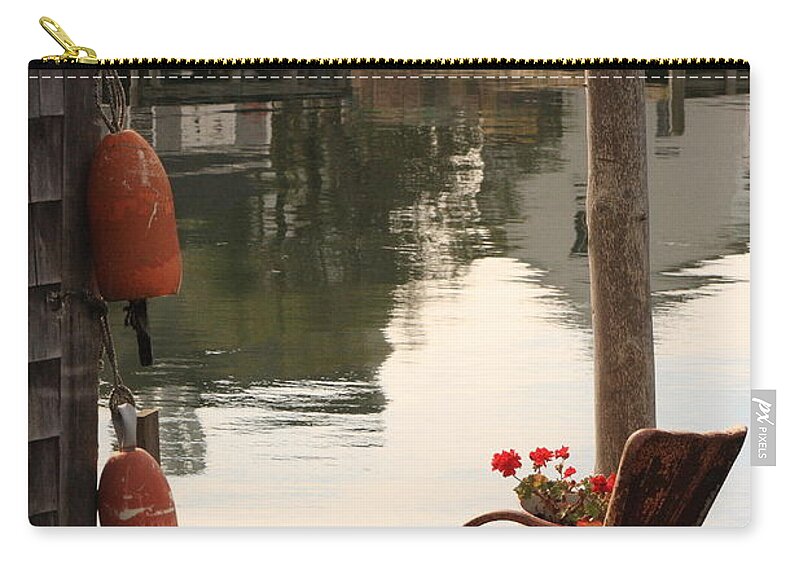 Seascape Zip Pouch featuring the photograph Port Clyde Life by Doug Mills