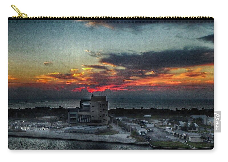 Port Zip Pouch featuring the photograph Port Everglades Sunrise by Judy Hall-Folde