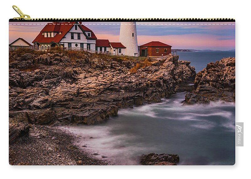 Sunset Carry-all Pouch featuring the photograph Portland Head by Darren White