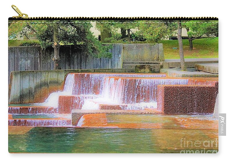 Portland Oregon Zip Pouch featuring the photograph Portland Waterfall by Merle Grenz