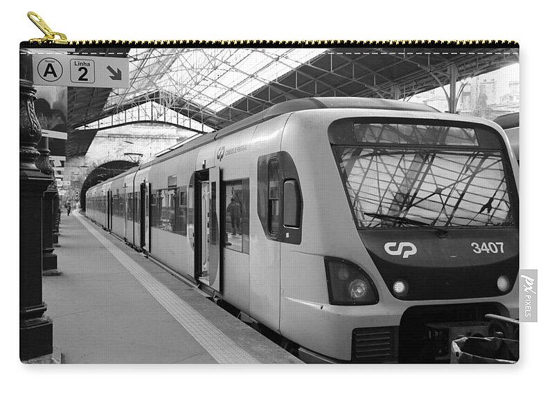 Porto Zip Pouch featuring the photograph Porto train travel by Lukasz Ryszka