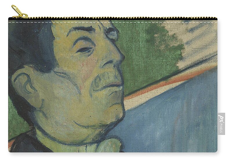 French Art Zip Pouch featuring the painting Portrait of a Man by Paul Gauguin