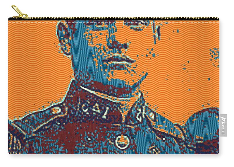 Man Zip Pouch featuring the painting Portrait of a Young WWI Soldier Series 12 by Celestial Images