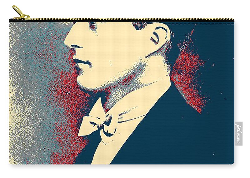 Man Zip Pouch featuring the painting Portrait of a youth from History Series. No 14 by Celestial Images