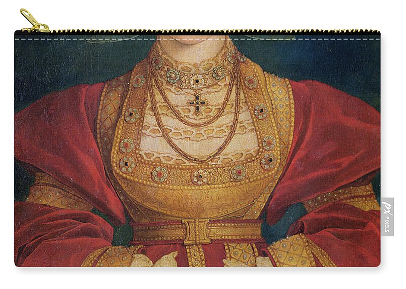 British Zip Pouch featuring the painting Portrait of Anne of Cleves by Hans Holbein