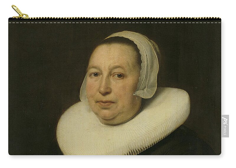 17th Century Art Zip Pouch featuring the painting Portrait of Maria Pietersdr de Leest by Bartholomeus van der Helst
