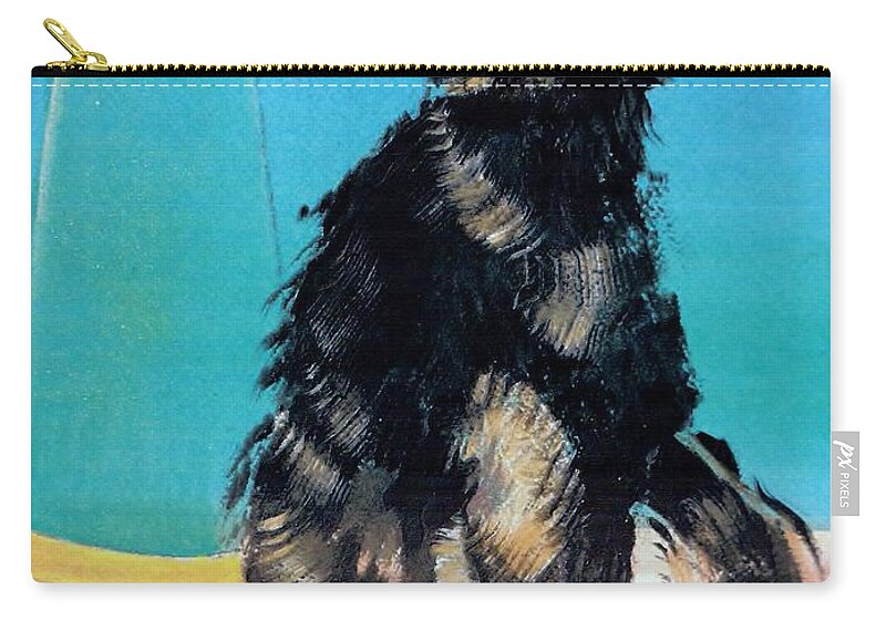 Cat Zip Pouch featuring the painting Portrait of Muffin by Denise F Fulmer