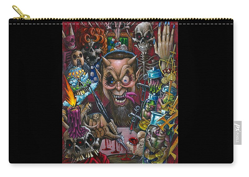 Ryanalmighty Zip Pouch featuring the painting PORTRAIT OF RYAN ALMIGHTY by RYAN JONES by Ryan Jones