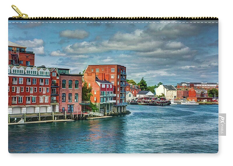 New England Zip Pouch featuring the photograph Portsmouth Harbor by David Thompsen