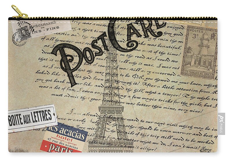 Postcards Zip Pouch featuring the photograph Postcards From Paris by Bill Cannon