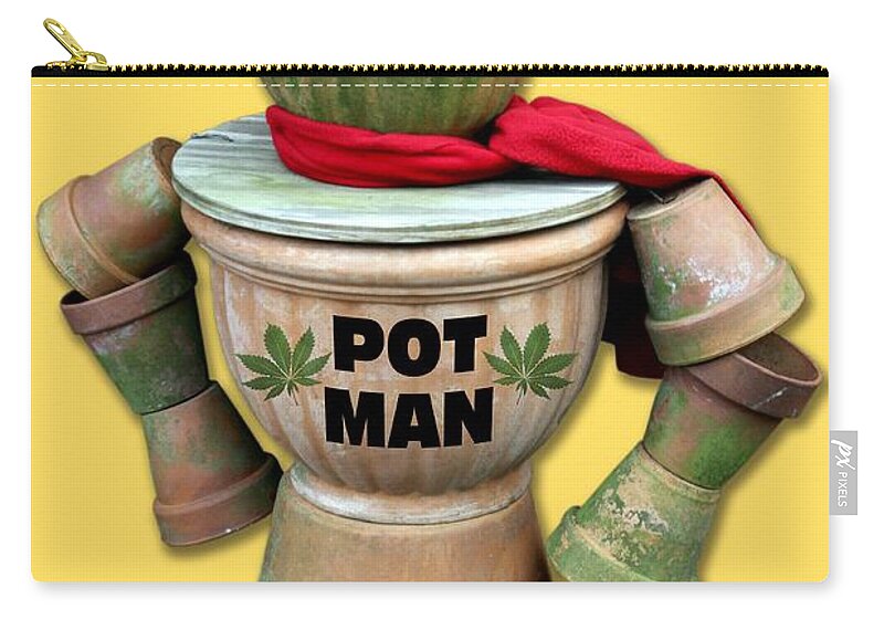 Scarf Zip Pouch featuring the photograph Pot Man T-Shirt by Bob Slitzan