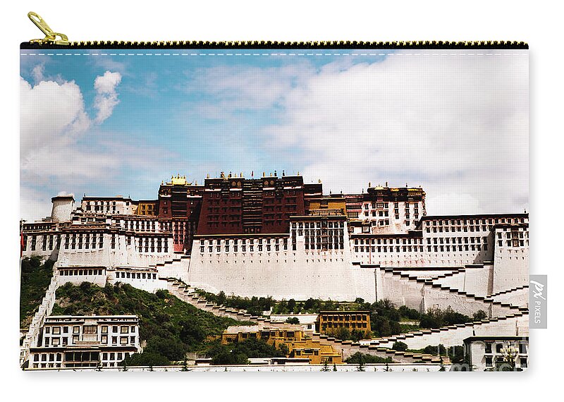 Tibet Zip Pouch featuring the photograph Potala Palace Dalai lama home place. TIBET Kailash Yantra.lv 2016 by Raimond Klavins