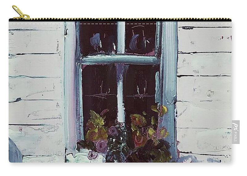 Annapolis Art Zip Pouch featuring the painting Pottery Store Window by Maggii Sarfaty