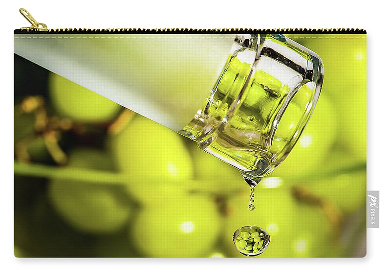 Macro Photography Zip Pouch featuring the photograph Pour Me Some Vino by Alissa Beth Photography