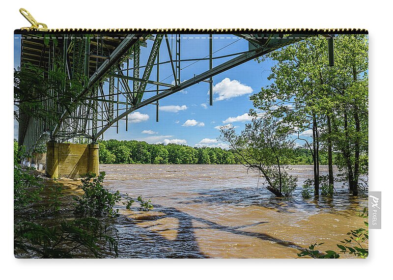 Rva Zip Pouch featuring the photograph Power of The James by Doug Ash