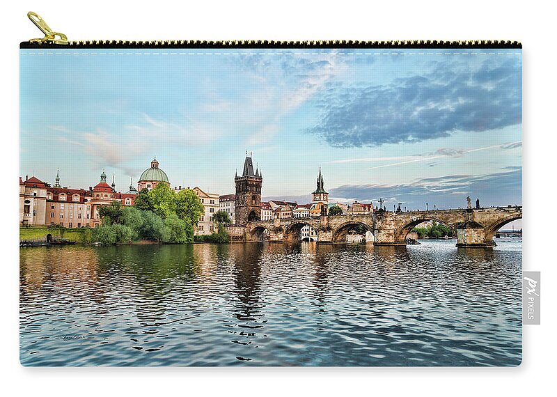 Central Europe Zip Pouch featuring the photograph Prague From the River by Sharon Popek