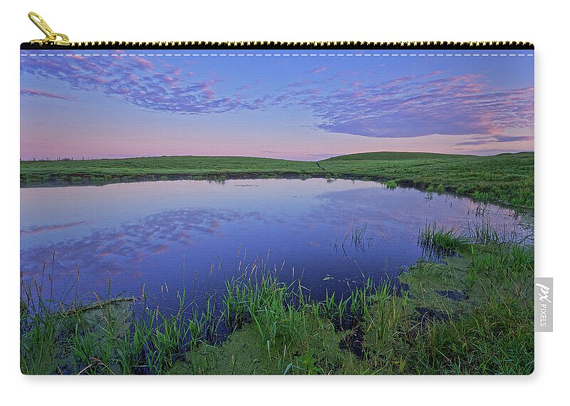 Pond Zip Pouch featuring the photograph Prairie Reflections by Dan Jurak