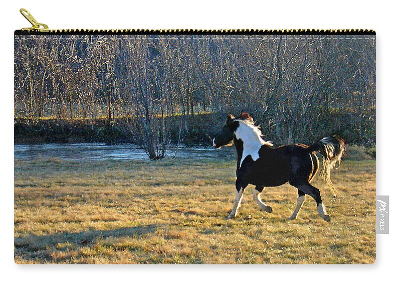 Horse Zip Pouch featuring the photograph Prance by Steve Karol