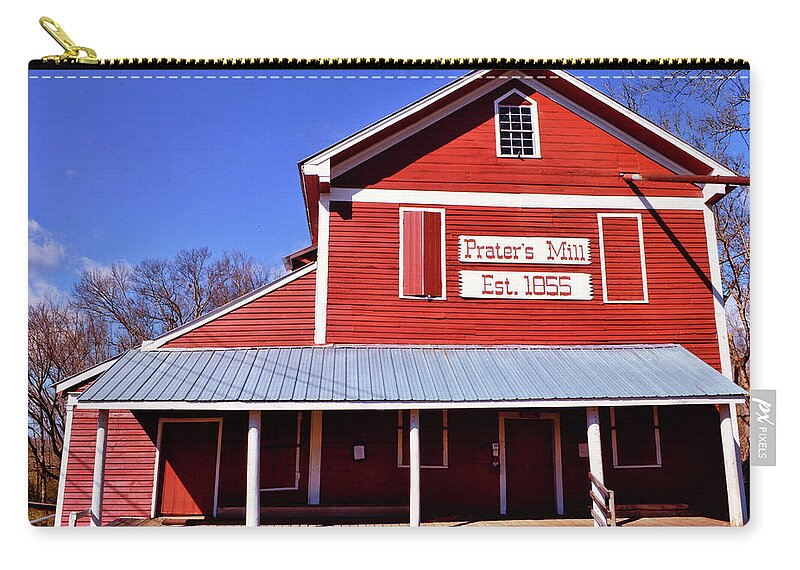 Praters Mill Zip Pouch featuring the photograph Praters Mill 003 by George Bostian