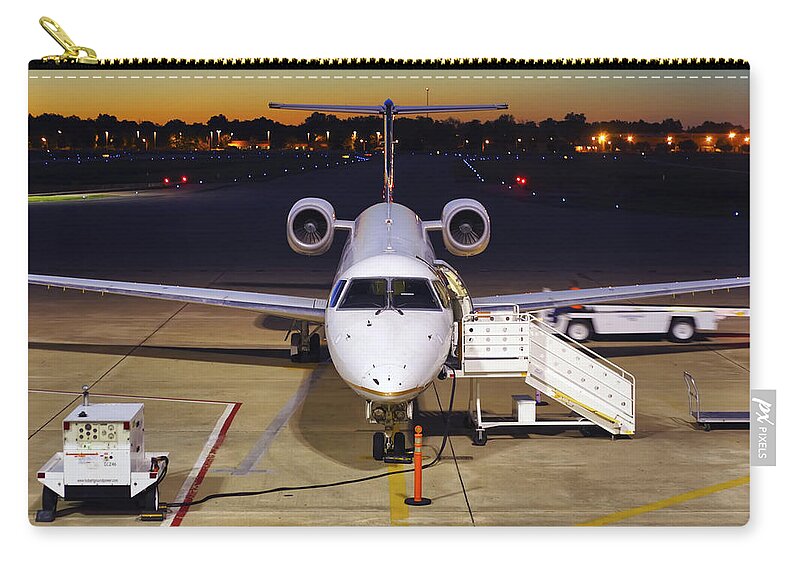 Embraer Zip Pouch featuring the photograph Preparing for Departure by Jason Politte