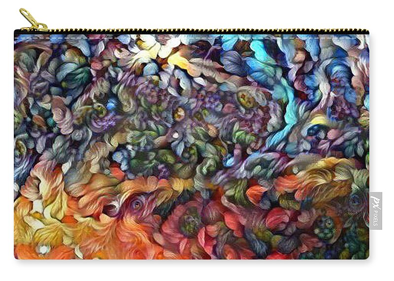 Abstract Zip Pouch featuring the digital art Present Moment by Richard Laeton