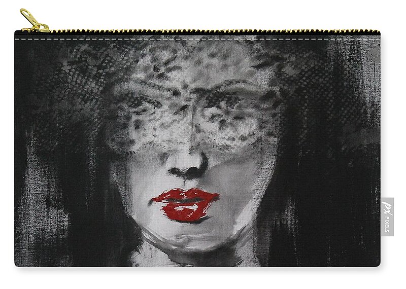 Noewi Zip Pouch featuring the painting Presently Unveiled by Jindra Noewi