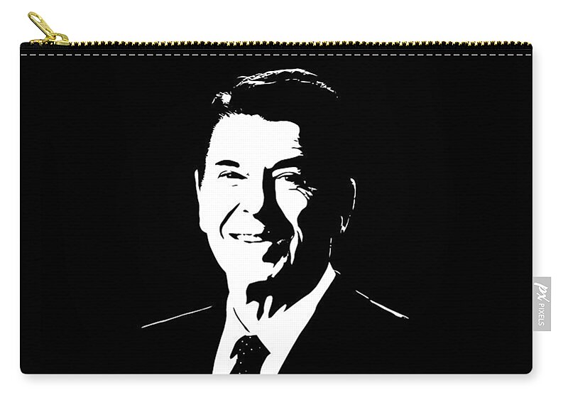 Ronald Reagan Zip Pouch featuring the digital art President Ronald Reagan by War Is Hell Store