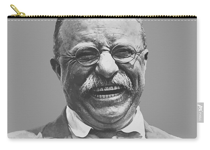 Teddy Roosevelt Carry-all Pouch featuring the painting President Teddy Roosevelt by War Is Hell Store