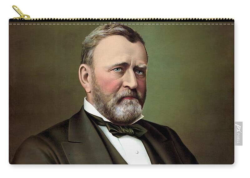 President Grant Zip Pouch featuring the painting President Ulysses S Grant Portrait by War Is Hell Store