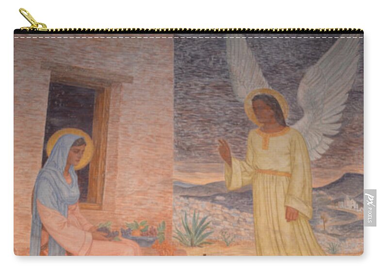 Spiritual Zip Pouch featuring the photograph Presidio La Bahia Mission by Donna Brown