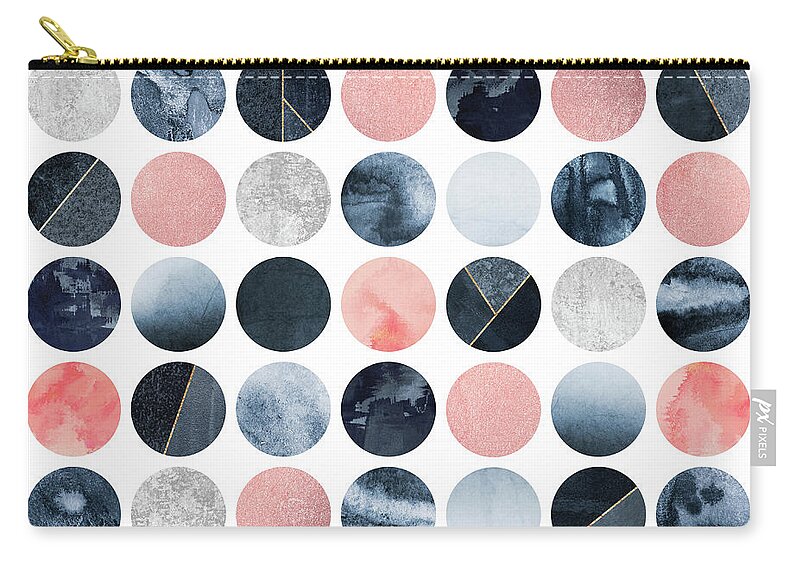Graphic Zip Pouch featuring the digital art Pretty Dots by Elisabeth Fredriksson