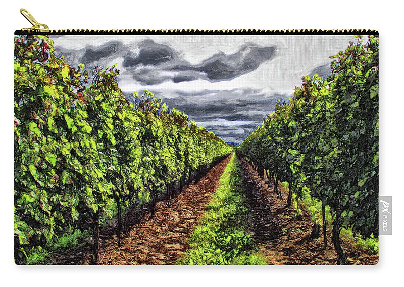 Grape Vines Zip Pouch featuring the digital art Pretty Maids All In A Row by Leslie Montgomery