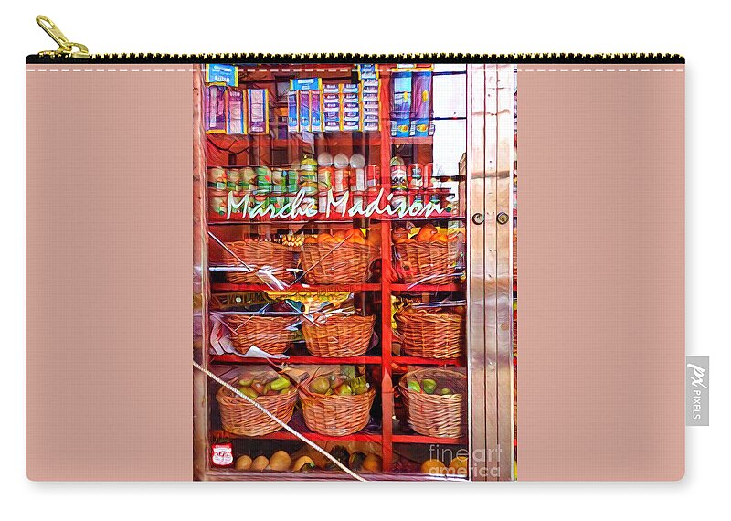 Pink Zip Pouch featuring the photograph Pretty New York Storefront - Madison Avenue by Miriam Danar