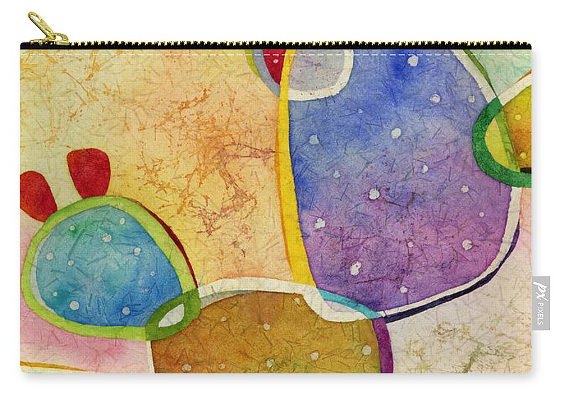 Cactus Zip Pouch featuring the painting Prickly Pizazz 3 by Hailey E Herrera