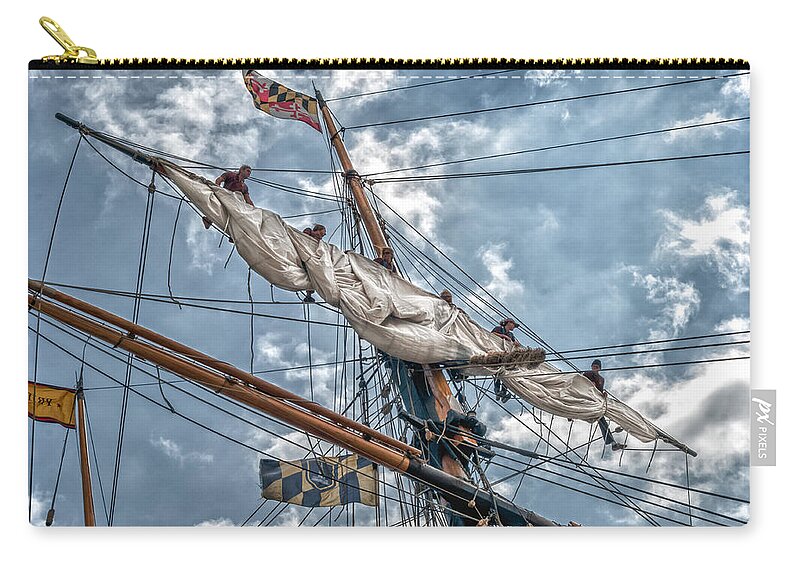 Boats Zip Pouch featuring the photograph Pride's Crew 6241 by Guy Whiteley