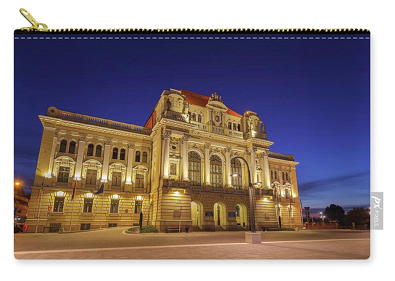 Oradea Carry-all Pouch featuring the photograph Primaria Oradea, Oradea City Hall, Oradea, Romania by Rick Deacon