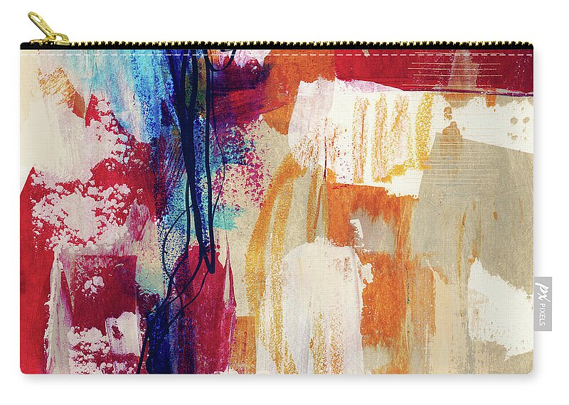 Abstract Painting Zip Pouch featuring the painting Primary 2- Abstract Art by Linda Woods by Linda Woods