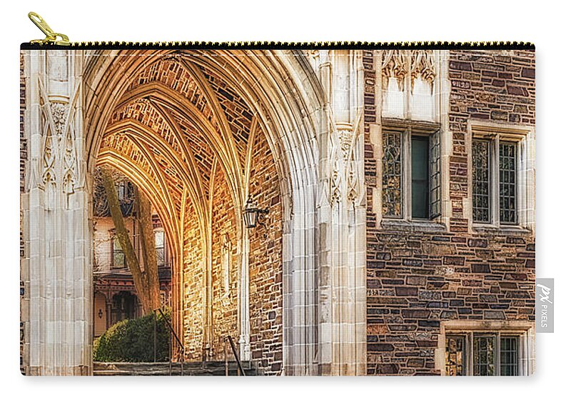 Princeton University Zip Pouch featuring the photograph Princeton University Lockhart Hall Dorms by Susan Candelario