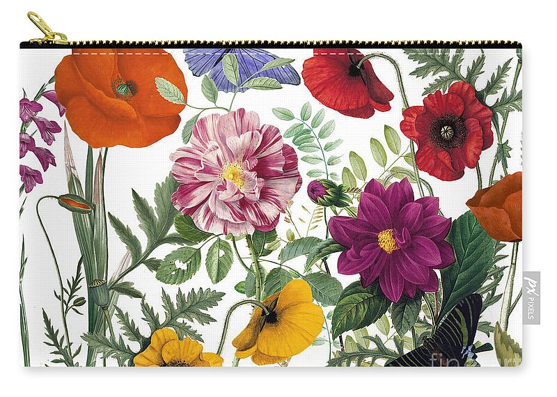 Flowers Zip Pouch featuring the painting Printemps by Mindy Sommers