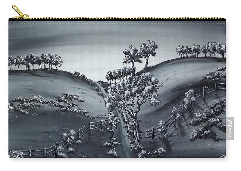 Trees Zip Pouch featuring the painting Private Road by Kenneth Clarke