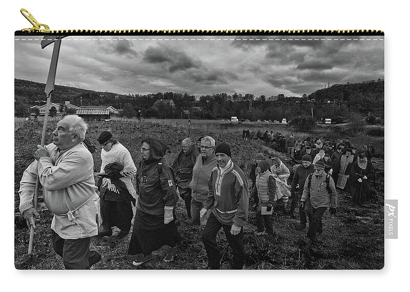 Procession Zip Pouch featuring the photograph Procession by Pekka Sammallahti