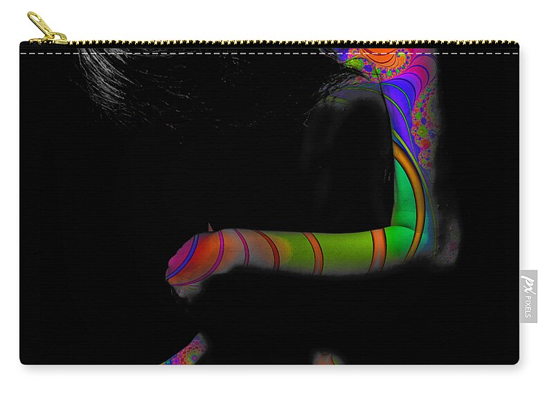 Body Paint Zip Pouch featuring the photograph Projected Body Paint 2094915A by Rolf Bertram