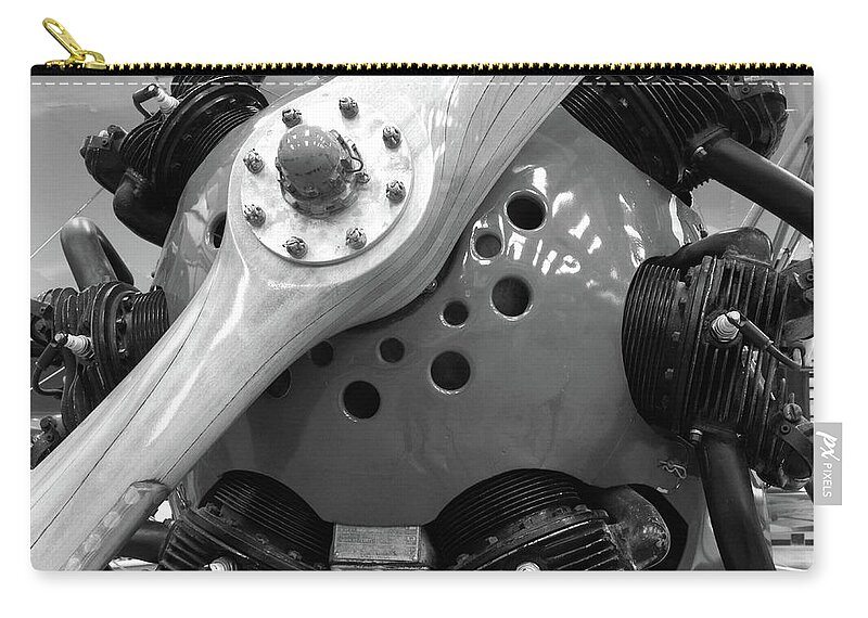 Plane Carry-all Pouch featuring the photograph Prop bw #49 by Raymond Magnani