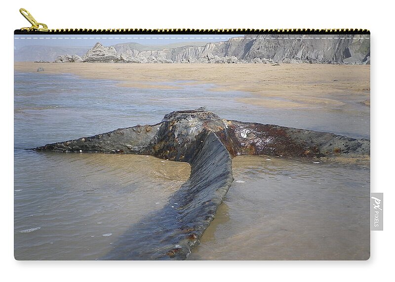 Shipwreck Zip Pouch featuring the photograph Propeller Steamship Belem Shipwreck by Richard Brookes