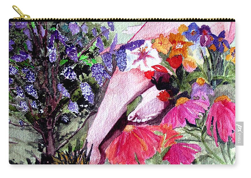 Proserpina Zip Pouch featuring the painting Proserpina Rising by Sandy McIntire