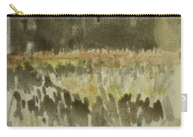 Provence Zip Pouch featuring the painting Provence house of stone  stenhus. Up to 80 x 100 cm by Marica Ohlsson